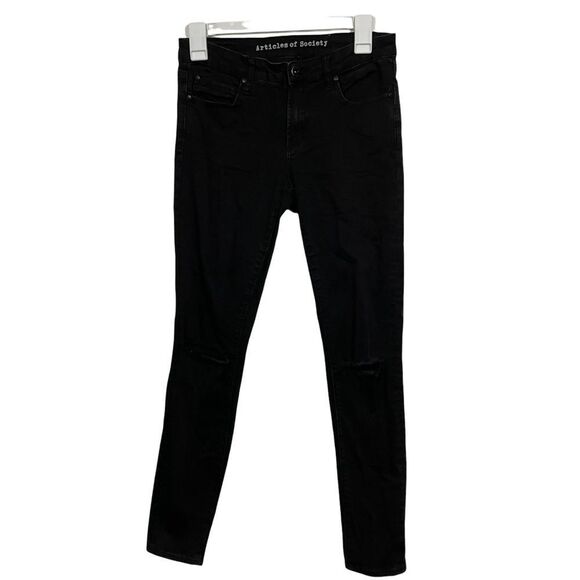 Articles of Society Black Distressed Skinny Jeans - Picture 1 of 6